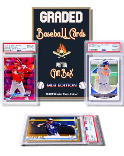 Three Graded Baseball Cards Gift Box: MLB Edition │Three Premium ...