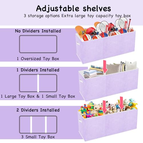 image for Boxgambol Extra Large Toy Box, Toy Storage Organizer with Lid, Oxford 