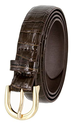 Belts.com Women's Alligator Embossed Leather Skinny Belt #TOP18