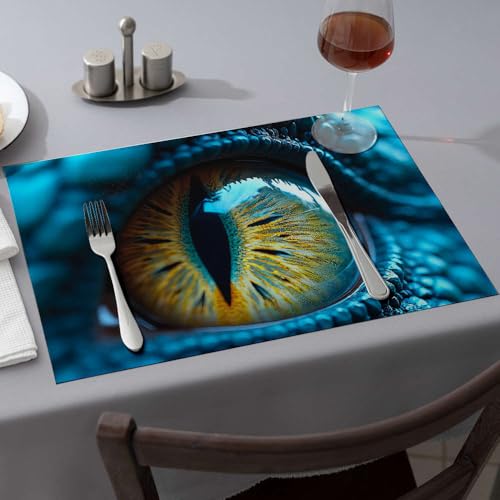 Sets de table lavables œil de dragon et échelles complexes pour table moderne de cuisine - 2