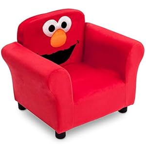 Sesame street elmo upholstered chair by delta children red  urban country home decor