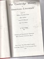 The Cambridge History of American Literature (Volume I) B009O0TGW0 Book Cover