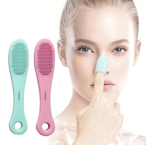 Multipurpose Silicone Brush | 2in1 Soft Double-sided Deep Cleansing & Skin Massaging | Micro Scrubber to Face, Nose & Lips for Pore Cleansing, Removing Blackhead-image-18