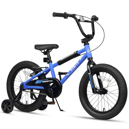 Image of 12 14 16 18 Inch Kids Bike BMX Style Bicycle with Training Wheels Coaster Brake for 2-10 Years Old Toddlers Boys Girls Multiple Colors