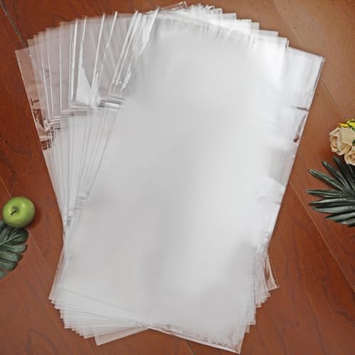 COIDEA 18 Pcs 18X30 Cellophane Bags for Gift Baskets Wrapping Plastic, Gift Basket Wrap, Large Clear Cellophane Wrap for Gifts, Weddings, Bridal Baby Showers (Ribbon Not Included)