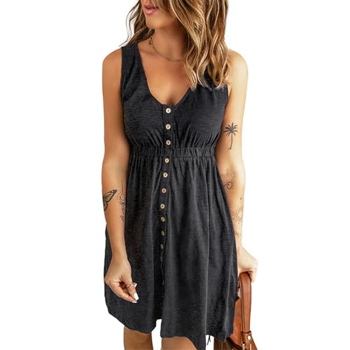 Robe d'été décontractée style pull léger sans manches d'été