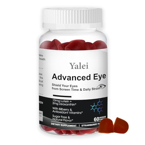 Yalei Lutein and zeaxanthin Supplements | Sugar-Free | 10mg Lutein & 2mg Zeaxanthin for Screen Time Eye Care - with Vitamins A C E for Digital Eye Strain | Non-GMO | 60 Count