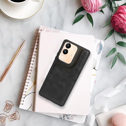 Image of AIBEX Shield Back Cover Case Compatible with Vivo V29e 5G Back Cover | Flexible Vegan Leather | Full Camera Protection | Raised Edges | Super Soft-Touch | Bumper Case