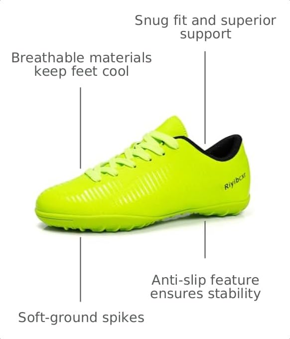 Image of Women Soccer Cleats Lace-Up Turf Football Shoes Indoor Outdoor Low-Top Fustal Soccer Training
