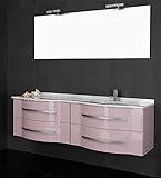 Garanzia italiana di 2 anni BagnoItalia Mobile Arredo Bagno cm180 sospeso con Doppio lavabo disp. in 20 Colori e specchiera Mobili 1 l