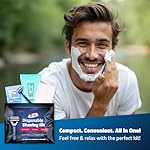 Compact Shaving Kit – Travel Shaving Essentials for Men & Women | Includes Disposable Razor, Shaving Cream, Washcloth & Aftershave Wipe | Hygiene Kit for Travel, Work & Emergencies (Black) - Image 3