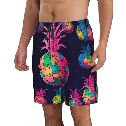 Men's Swim Trunks Colorful Pineapple Pattern Quick Dry Board Shorts Mens Bathing Suit Beach Swimwear with Pockets4
