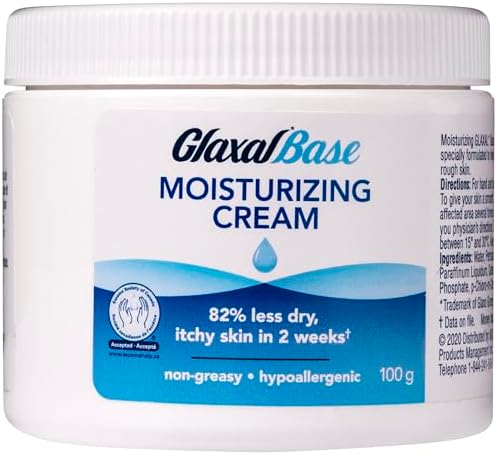 Glaxal Base Moisturizing Cream for relief from Itchy, Dry Skin, Hypoallergenic & Paraben-Free, 100g