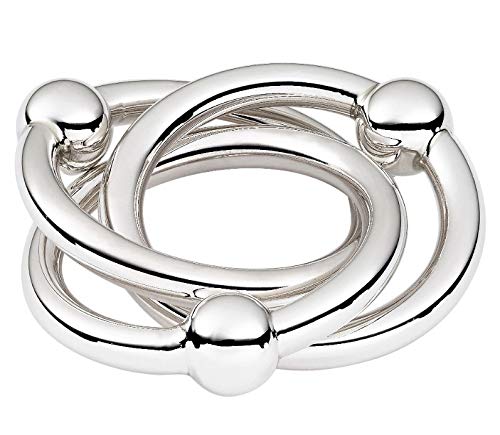 Cunill7.5-Ounce 3-Ring Ball Baby Rattle, 2-Inch, Sterling Silver