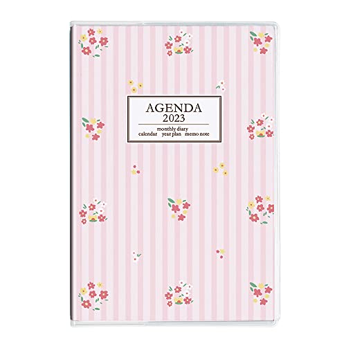 【2023年度版 手帳】 ノートダイアリー2023/A6/フラワーピンク NS-A601-23FP