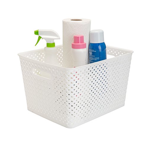 Simplify Large Resin Wicker Tote | Storage Bin |...