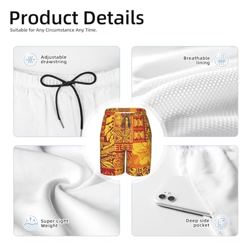 Boys Swim Trunks Hawaiian Style Tribal Fabric Patchwork Vintage Kids Swim Shorts Quick Dry Beach Board Pocket4