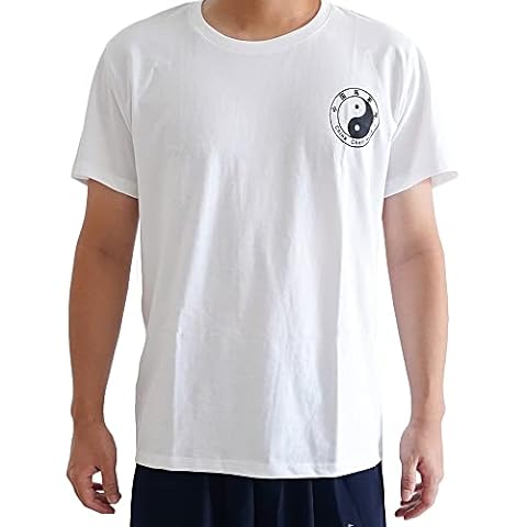 Dee Plus Tai Chi Clothing Shirt Cotton Summer Short Sleeve Tai Chi Tee TShirt | Round Neck | Female Taekwondo Sanda Martial Arts Wing Chun Kung Fu T-Shirts Uniform Tops For Men and Women (XXL) Cover