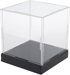 predolo Versatile Acrylic Mirrored Display Case, Assembly Display Case Clear Showcase Dustproof for Figures Collectibles Toys, 15x15x15cm