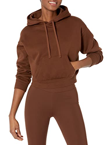 Amazon Essentials Womens Crop Pullover Hoodie Sweatshirt with Kangaroo Pocket (Available in Plus Size) Deep Brown Medium