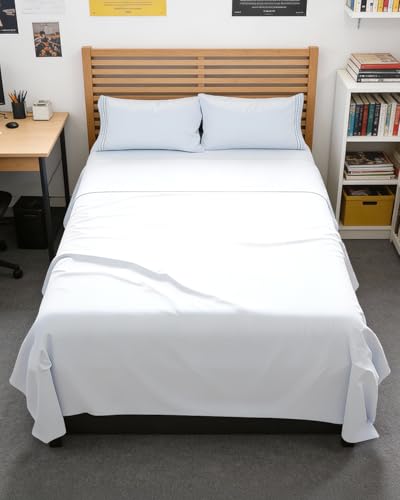 Full XL Bed Sheet - 4 Piece Full XL Bed Sheets Set - Ultra-Soft Comfy Breathable & Cooling - Hotel Luxury Bedding for Women & Men with Deep Pockets - Wrinkle Free & Fade Resistant - Oeko-Tex - White