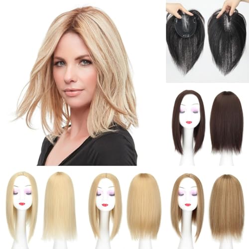 Toppers de cheveux fins pour masquer la calvitie feminine avec base en dentelle suisse