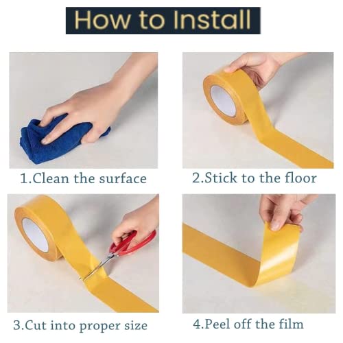 HIZOFY Rug Gripper Tape for Area Rugs and Runners Double Sided Carpet Tape 2 Sided Stick for Concrete Outdoors, Indoors - Image 2