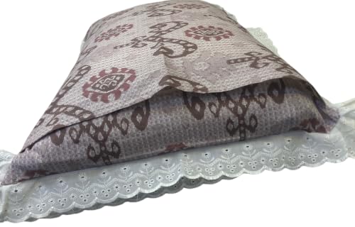 Image of VHC 100% Cotton Lace Pillow Cover /Case Set (Pack of 2)-Maroon (Nomadic Pink)