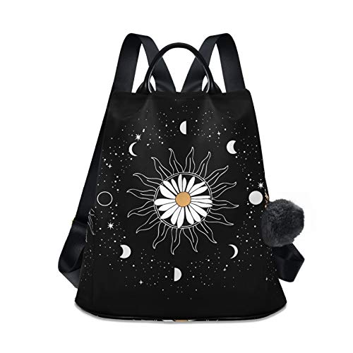 Image of ALAZA Daisy Flower Sun Moon Backpack Purse for Women Anti Theft Fashion Back Pack Shoulder Bag Multicoloured One Size