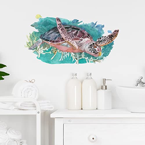 Vinilo decorativo de tortuga marina para pared miniatura 1