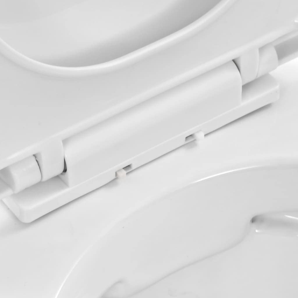 vidaXL Wisząca toaleta bez kołnierza, ceramiczna, biała