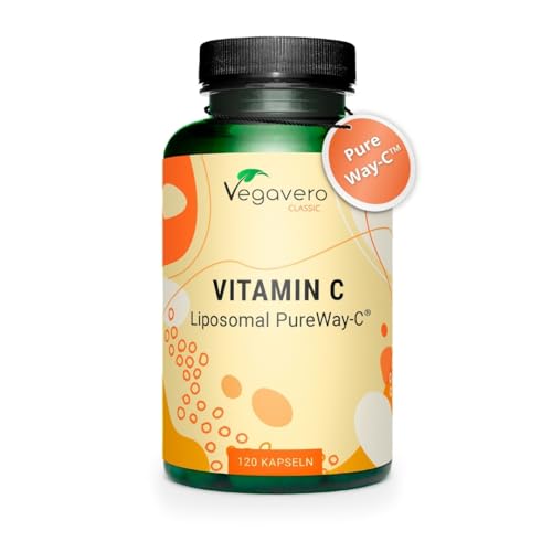 Vitamina C Liposomal | Pureway-C 500 mg | Dosis Óptima | ALTA BIOADAPTABILIDAD | 120 Cápsulas | Vegano y Sin Aditivos | Vegavero