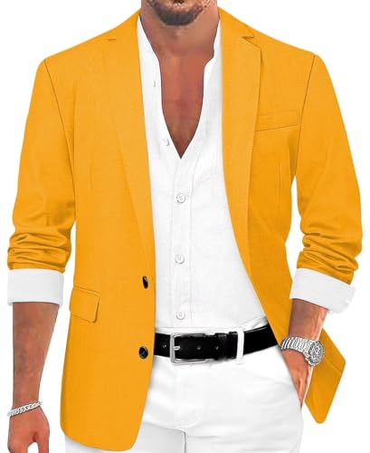 SHUZHXLZANGY Mens Casual Blazer Slim Fit Jacket for Men Sport Coats Two Buttons Lightweight Suit Jacket