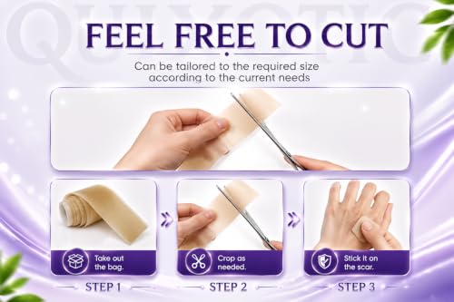 Image of QUIXOTIC Silicone Scar Sheets Tape Roll 1.5M | Reusable Silicone Strips for Scar Care | Surgical, C-Section, Tummy Tuck, Keloid & Acne Scars | Skin-Friendly (A1) (SKIN TONE)