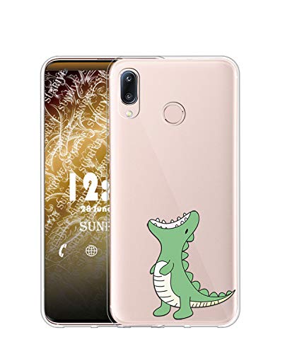 Sunrive Funda para Motorola One Power/P30 Note, Silicona Slim Fit Gel Transparente Carcasa Case Bumper de Impactos y Anti-Arañazos Espalda Cover(TPU Dinosaurio)