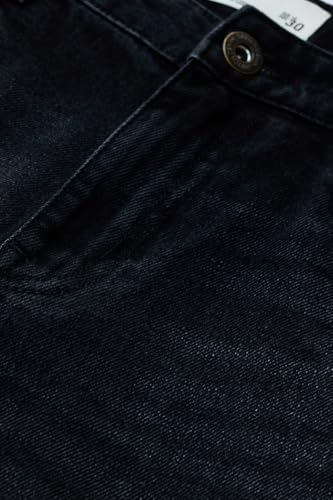 Image of SNITCH Men Casual Jeans | Relaxed Fit Straight Leg Washed Pattern & Drawstring Closure | 100% Cotton Denim Fabric for All Day Comfort & Everyday Wear