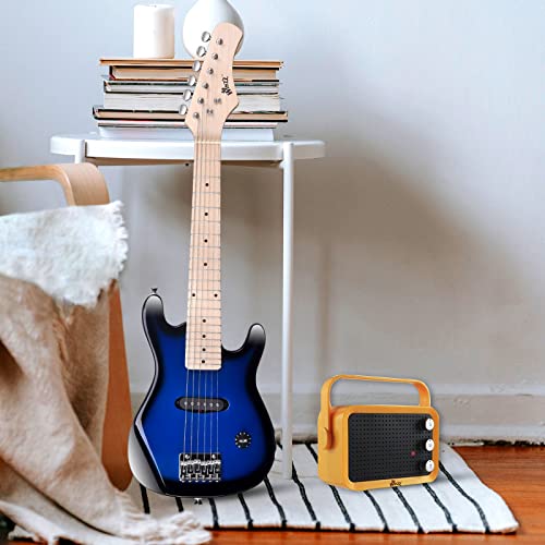 winzz egm100 30 inches real kids electric guitar with beginner kit right handed blueburst
