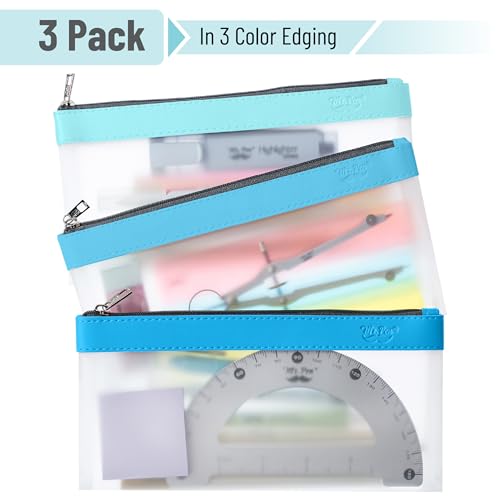 Image of Mr. Pen- Clear Pencil Pouch, 8.50 inchx4.25 inch, 3 Pack, Durable TPU Material | Medium Water-Resistant Pencil Bags with Smooth Zipper, Multipurpose Clear Pouch for Stationery, School, Office
