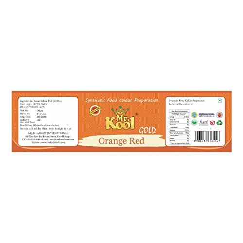 Image of Mr. Kool Food Color Powder Orange Red 20 Gm