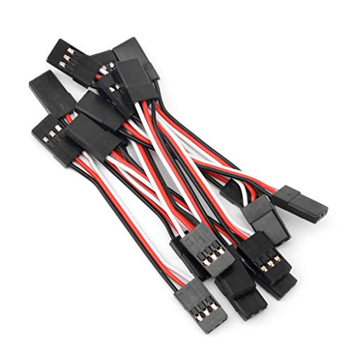 angwang Jr Plug Servo Extension Wire Male to Male,10pcs 5cm Male to Male Quadcopter Extension Servo Lead Futaba JR Wire Cable New