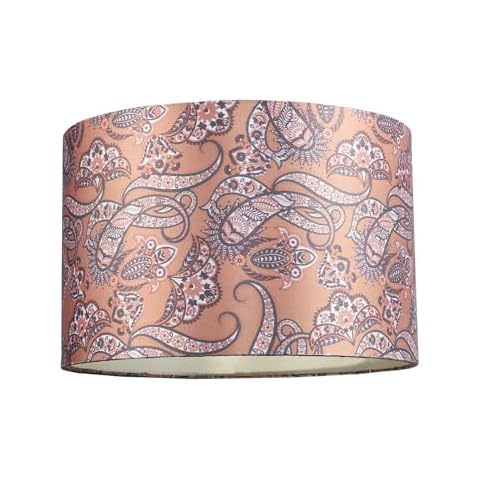 Floral Oriental Satin Drum Lamp Shade Cover