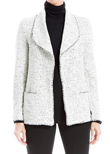 Max Studio Women's Tweed Drape Jacket with Pockets
