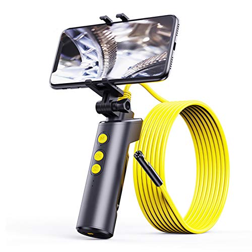 Endoskopkamera Mit Zwei Objektiven 1080p WiFi-Endoskop Mit Telefonhalter Und LED Licht, wasserdichte Inspektionsschlangenkamera FüR Android Und