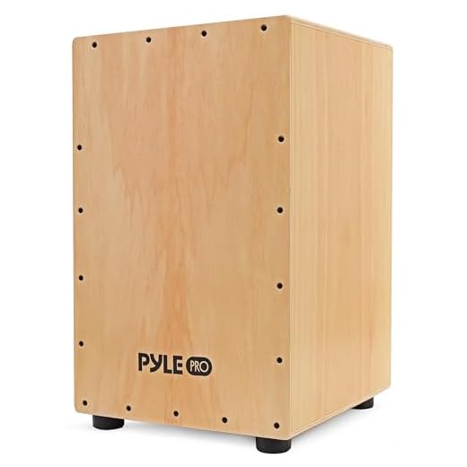 Pyle Jam - Wooden Cajon - Handcrafted Stringed Lightweight Percussion Box With Internal Guitar Strings, Rubber Capped Feet, Suitable For All Ages