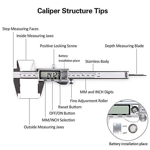 Louisware GOSCIEN Digital Caliper, Caliper Measuring Tool thumb #4