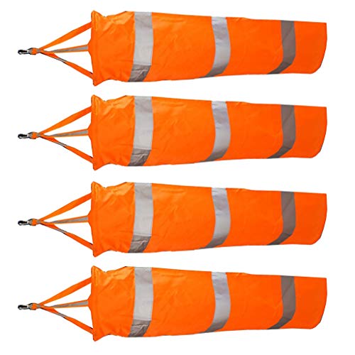 FLAMEER 4 Pack Airport Windsock Hanging Wind Socks Heavy Duty Outdoor Decoration - 60cm/ 24 inch