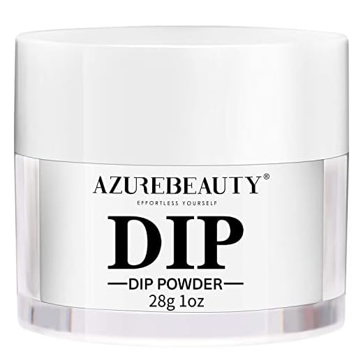 AZUREBEAUTY Clear Dip Powder Nail, Basic Transparent Nail Dipping Build Powder Crystal French Dip Nails Acrylic Nail Dip Art Starter Manicure Beginner DIY Salon Home Gift, No Need Lamp, 1 Oz/28g