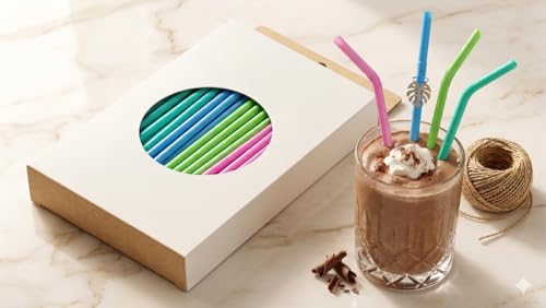 Image of Flexible Straw, Bendable Design for Easy Drinking Pack of 80