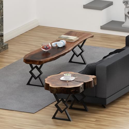 AINISIS Metal Bench Legs 16' H x 11.8' W Black Coffee Table Legs Modern Industrial Style Heavy-Duty Metal Bench Legs