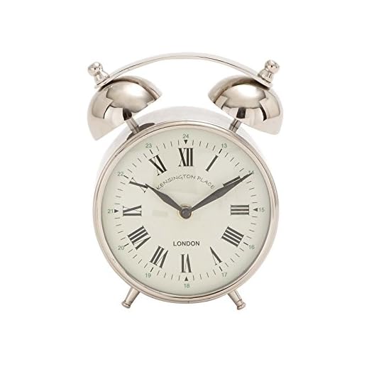 Deco 79 Stainless Steel Clock with Bell Style Top, 3" x 5" x 7", Silver